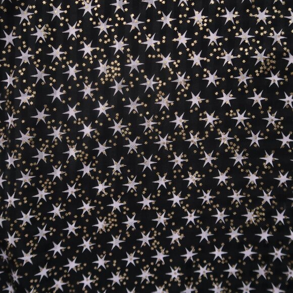 Stine Goya Star Print Midi Ruffle Skirt Black Gold Lavender Size S Party Festive - Picture 9 of 16